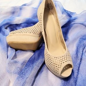 Peep Toe Mini Platform High Heels, Apt 9